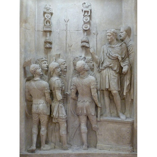 Moulage d'un haut-relief de l'attique de l'arc de Constantin : adlocutio