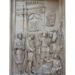 Moulage d'un haut-relief de l'attique de l'arc de Constantin : départ de Rome