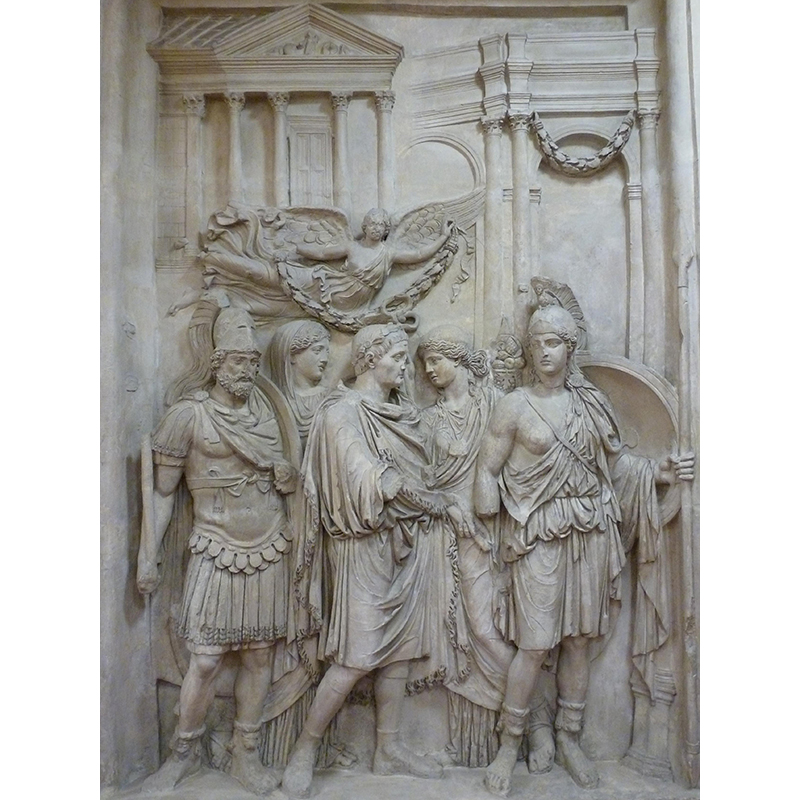 Moulage d'un haut-relief de l'attique de l'arc de Constantin : arrivée à Rome